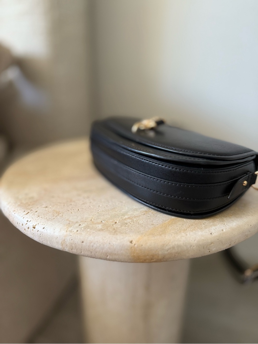 Michael Kors Black Leather Shoulder Bag Wide Strap Gold Hardware NWT - Picture 14 of 14